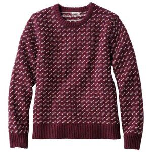 L.L. Bean Women's Bean's Classic Ragg Wool Sweater, Crewneck Bird's-Eye